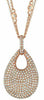 ESTATE 1.30CT DIAMOND 14KT ROSE GOLD 3D TEAR DROP MICRO PAVE BY THE YARD PENDANT