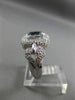 ESTATE WIDE 1.02CT DIAMOND & SAPPHIRE 14KT WHITE GOLD 3D SQUARE FRIENDSHIP RING