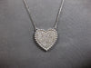 .55CT DIAMOND 14KT WHITE GOLD 3D ROUND PAVE MILGRAIN HEART SHAPE LOVE NECKLACE