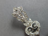 LARGE .60CT DIAMOND 14KT WHITE GOLD 3D HEART FILIGREE LEVERBACK HANGING EARRINGS