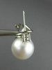 ESTATE LARGE .26CT DIAMOND & AAA SOUTH SEA PEARL 14K WHITE GOLD CLIP ON EARRINGS