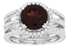 LARGE 3.95CT DIAMOND & AAA RHODOLITE 14KT WHITE GOLD ROUND HALO ENGAGEMENT RING