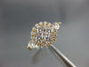 WIDE .85CT DIAMOND 18KT ROSE GOLD 3D CLUSTER FLOWER HALO FRIENDSHIP PROMISE RING