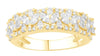 ESTATE 1.1CT DIAMOND 14K YELLOW GOLD MULTI SHAPE FLORAL WEDDING ANNIVERSARY RING