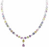 LARGE 46.25CT DIAMOND & AAA MULTI COLOR SAPPHIRE 18K WHITE GOLD RAINBOW NECKLACE