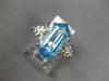 ESTATE 3.15CT DIAMOND & AAA BLUE TOPAZ 14KT WHITE GOLD HEXAGON & ROUND LOVE RING