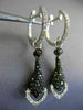 1.36CT WHITE & BLACK DIAMOND 14KT WHITE & BLACK GOLD 3D HEART TEAR DROP EARRINGS