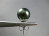 ESTATE AAA TAHITIAN PEARL 14KT WHITE GOLD 3D CLASSIC STUD EARRINGS