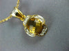 ESTATE LARGE 2.06CT DIAMOND & AAA YELLOW TOPAZ 14KT 2 TONE GOLD 3D PENDANT #489
