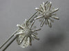 ESTATE LARGE 1.05CT DIAMOND 14KT WHITE GOLD 3D CLASSIC FLOWER STUD EARRINGS