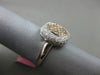 ESTATE WIDE .83CT DIAMOND 18K WHITE & ROSE GOLD 3D HEXAGON CLUSTER FILIGREE RING
