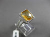 ESTATE 4.95CT DIAMOND & AAA EXTRA FACET YELLOW TOPAZ 14K WHITE GOLD 3D HALO RING