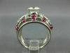 ESTATE EXTRA LARGE 2.54CT DIAMOND & AAA RUBY PLATINUM MULTI ROW ENGAGEMENT RING
