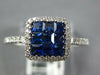 ESTATE .74CT DIAMOND & AAA SAPPHIRE 18KT WHITE GOLD PRINCESS & ROUND SQUARE RING