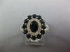 LARGE 2.47CT DIAMOND & AAA SAPPHIRE 14KT WHITE GOLD OVAL & ROUND FLOWER FUN RING