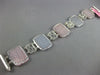 LARGE 2.2CT DIAMOND & AAA WHITE & PINK QUARTZ 14K WHITE GOLD SQUARE FUN BRACELET