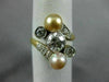 ANTIQUE WIDE 1.1CT DIAMOND AAA SOUTH SEA PEARL 18KT YELLOW GOLD ANNIVERSARY RING