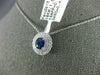 ESTATE 1.15CT DIAMOND & AAA SAPPHIRE 18KT WHITE GOLD 3D OVAL DOUBLE HALO PENDANT