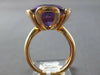 EXTRA LARGE 9.8CT DIAMOND & AAA AMETHYST 14KT ROSE GOLD 3D FLOWER ROSE LOVE RING
