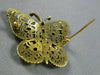 ANTIQUE LARGE 1.26CT AAA GARNET & PEARL 14KT YELLOW GOLD 3D BUTTERFLY BROOCH PIN