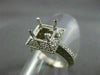 ESTATE .80CT DIAMOND 14K WHITE GOLD SQUARE HALO SEMI MOUNT ENGAGEMENT RING #1036