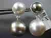 EXTRA LARGE .45CT DIAMOND & SOUTH SEA TAHITIAN PEARL 18KT WHITE GOLD 3D EARRINGS