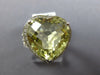EXTRA LARGE 11.04CT DIAMOND & AAA GREEN AMETHYST 18K WHITE GOLD HEART SHAPE RING