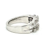 WIDE 1.33CT DIAMOND 18KT WHITE GOLD ROUND & BAGUETTE THREE ROW ANNIVERSARY RING