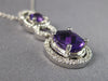 LARGE 1.97CT DIAMOND & AAA AMETHYST 14KT WHITE GOLD FLOWER OVAL & ROUND PENDANT