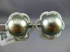 ESTATE LARGE .60CT DIAMOND & AAA TAHITIAN PEARL 18KT WHITE GOLD CLIP ON EARRINGS