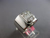 LARGE .67CT DIAMOND 18K WHITE GOLD ROUND & BAGUETTE INVISIBLE SQUARE UNISEX RING