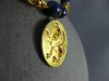 ESTATE LARGE AAA LAPIS 18KT YELLOW GOLD 3D CLASSIC FILIGREE DRAGON FUN NECKLACE