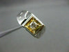 ESTATE .20CT OLD MINE DIAMOND 14KT TWO TONE GOLD SQUARE MENS GYPSY RING #1234