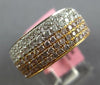 WIDE 1.31CT WHITE & PINK DIAMOND 18KT ROSE GOLD 3D MULTI ROW ANNIVERSARY RING