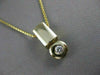 ESTATE ROUND DIAMOND SOLITAIRE 14K YELLOW GOLD HANGING BEZEL PENDANT CHAIN #1496