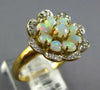 ESTATE 1.0CT DIAMOND & AAA OPAL 18KT YELLOW GOLD 3D CLASSIC FLOWER LOVE RING