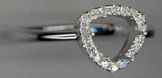 ESTATE .11CT DIAMOND 14KT WHITE GOLD 3D CLASSIC OPEN TRIANGULAR FUN RING