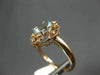 ESTATE .74CT DIAMOND & AAA AQUAMARINE 14K ROSE GOLD 3D OPEN FILIGREE FLOWER RING