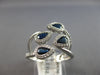 WIDE 1.39CT DIAMOND & AAA SAPPHIRE 14KT WHITE GOLD PEAR SHAPE & ROUND LOVE RING