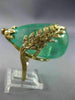 ANTIQUE EXTRA LARGE 50.45CT FANCY CANARY DIAMOND & AAA EMERALD 14KT GOLD 3D RING