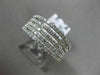 WIDE .78CT DIAMOND 18KT WHITE GOLD 3D SEMI ETERNITY MULTI ROW ANNIVERSARY RING