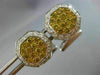 ESTATE LARGE 1.5CT WHITE & INTENSE FANCY YELLOW DIAMOND 18K WHITE GOLD CUFFLINKS