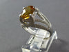 LARGE 2.52CT DIAMOND & AAA CITRINE 14KT WHITE GOLD OVAL & ROUND ENGAGEMENT RING