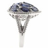 4.18CT DIAMOND & AAA SAPPHIRE 18KT WHITE GOLD MARQUISE & ROUND CLUSTER FUN RING