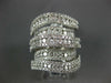 EXTRA LARGE 4.96CT DIAMOND 18KT WHITE GOLD MULTI BAND ANNIVERSARY COCKTAIL RING