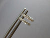 ESTATE SMALL .16CT DIAMOND 14KT WHITE GOLD 3D OVAL FUN HUGGIE HANGING EARRINGS