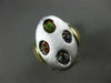 ESTATE LARGE .40CT MULTI COLOR GEM 14KT WHITE & YELLOW GOLD ETOILE FILIGREE RING