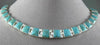 ESTATE WIDE 925 SILVER TURQUOISE 3 DIMENSION MEXICAN CHOKER NECKLACE #2916