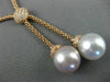 LARGE .42CT DIAMOND & WHITE PINK SOUTH SEA PEARL 18KT ROSE GOLD LARIAT NECKLACE