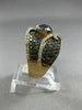 ESTATE WIDE 2.85CT DIAMOND & ORANGE SAPPHIRE 18KT ROSE GOLD CRISS CROSS FUN RING